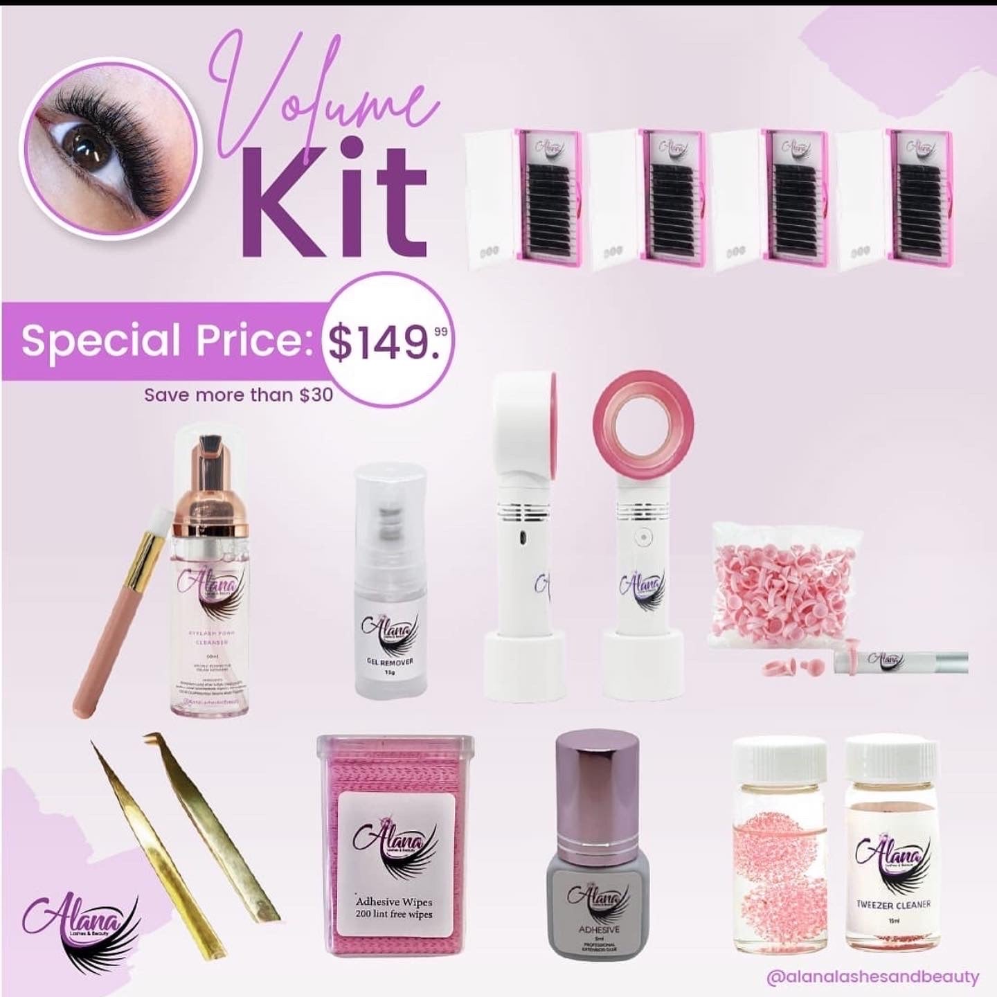 EYELASH EXTENSIONS SPECIAL KIT ( CLASSIC & VOLUME)